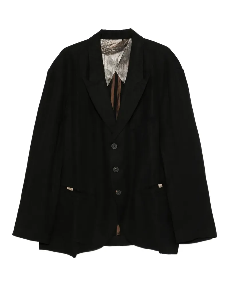 Ziggy Chen buttoned single-breasted suit jacket - Schwarz Schwarz