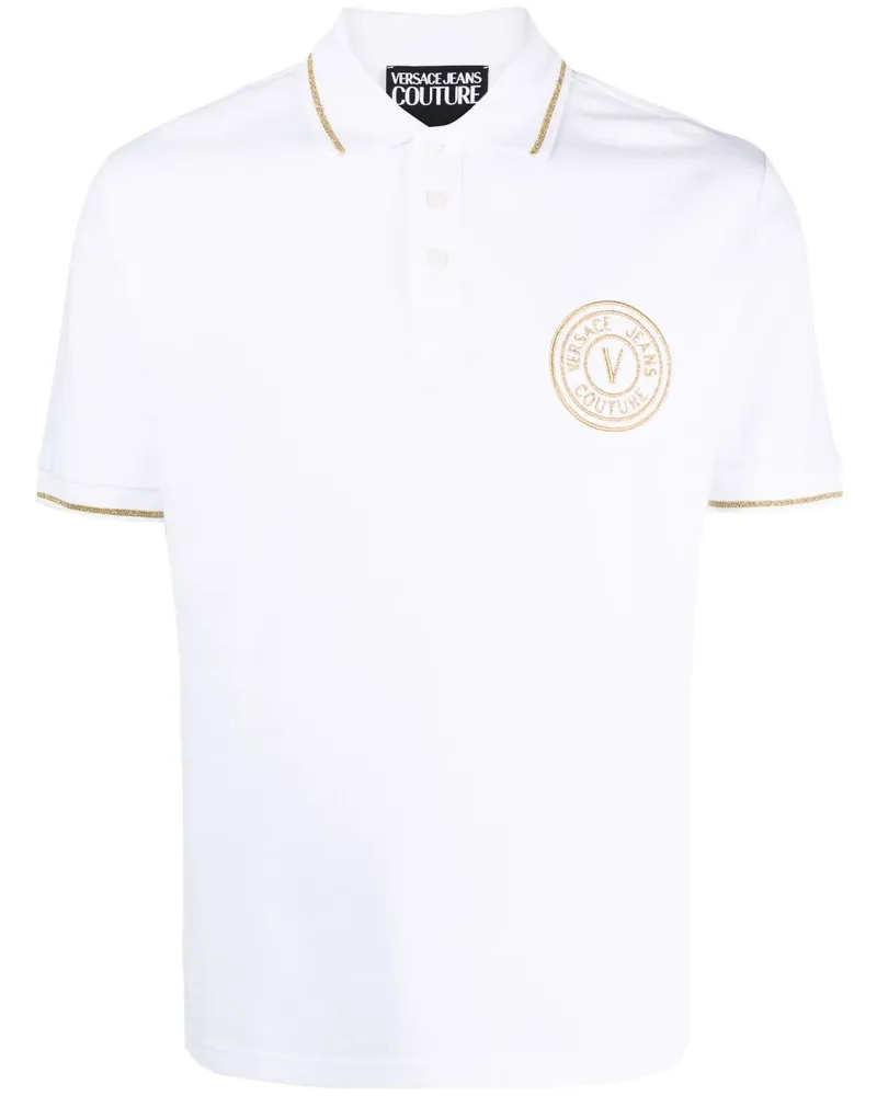 Versace Jeans Poloshirt mit Logo-Stickerei - Weiß Weiß