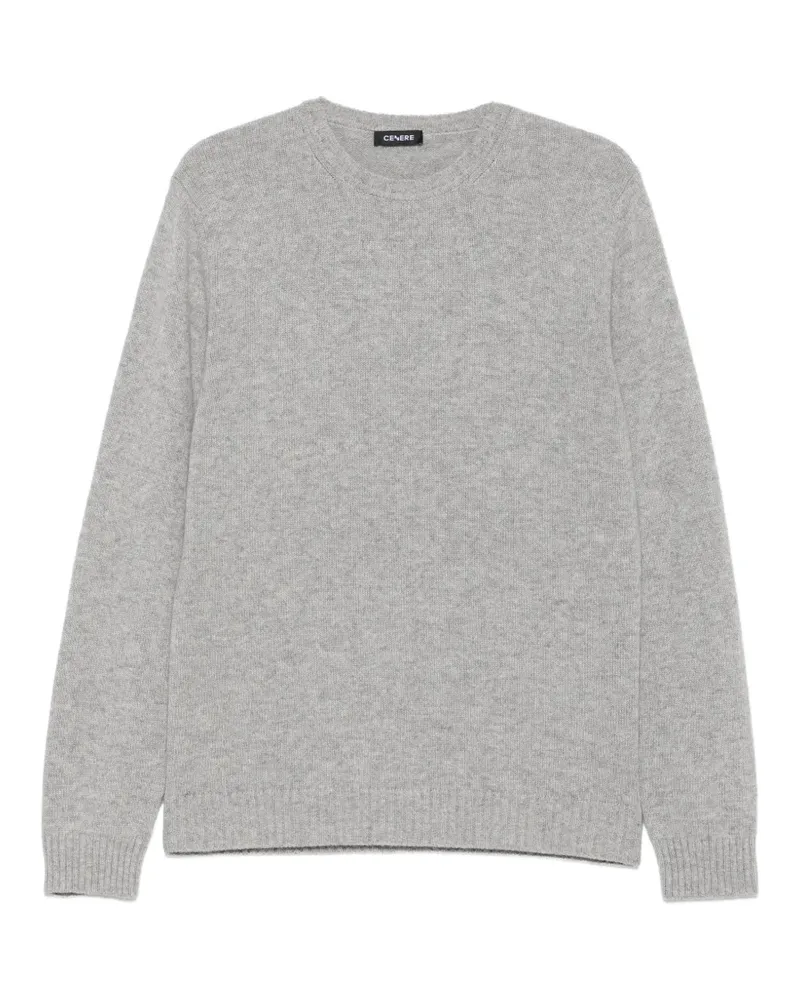 CENERE GB Pullover mit geripptem Besatz - Grau Grau