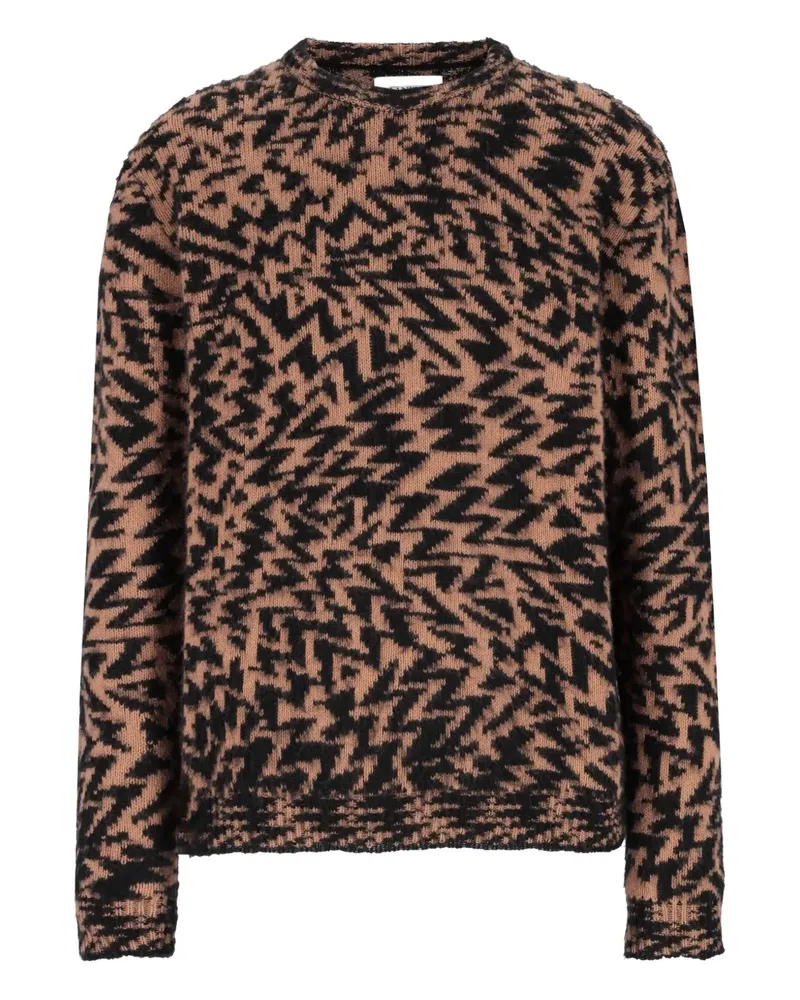 Laneus Pullover mit abstraktem Muster - Braun Braun