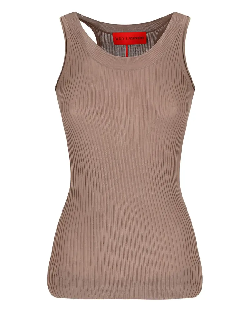 Wild Cashmere Geripptes Trägershirt - Braun Braun