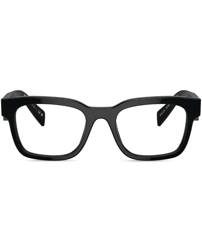 Prada Eckige Brille mit Logo-Gravur - Schwarz Schwarz