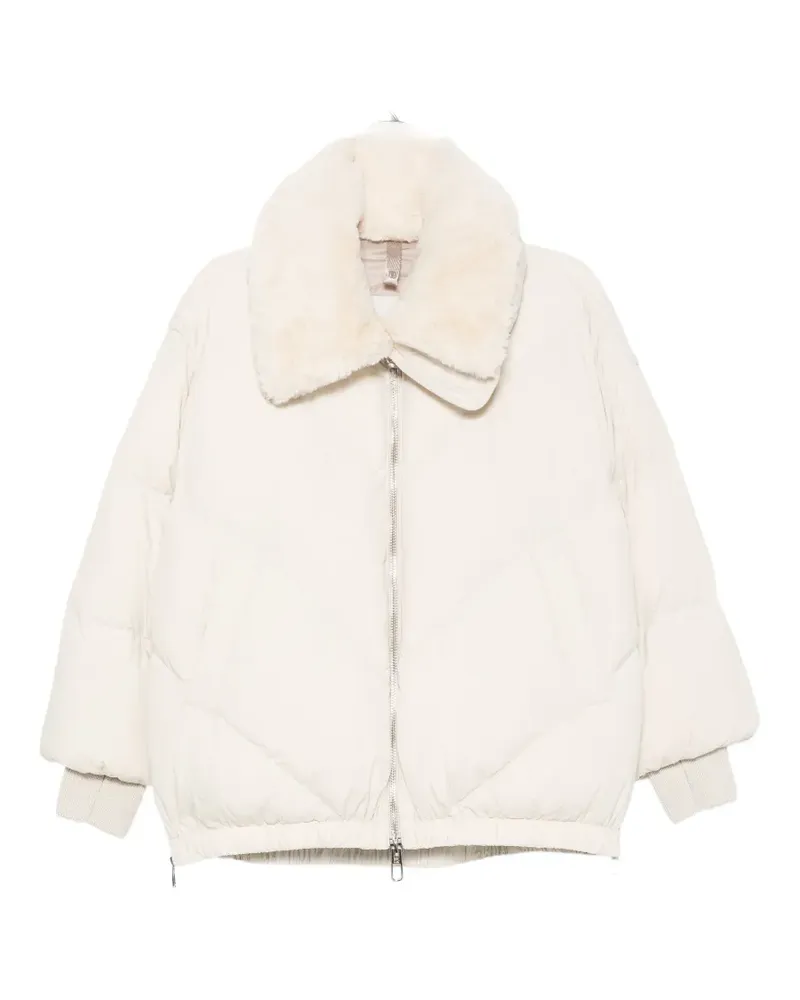 DUNO faux-fur-collar quilted jacket - Nude Nude