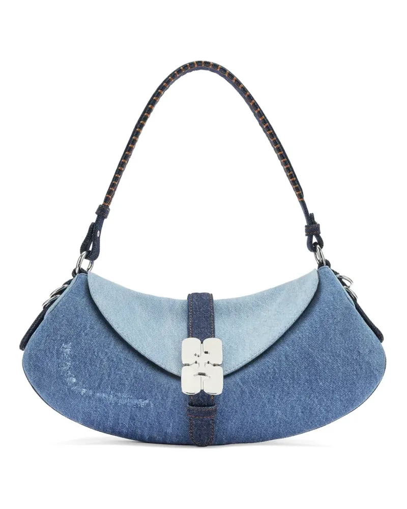 Ganni B-Kat Jeans-Schultertasche - Blau Blau