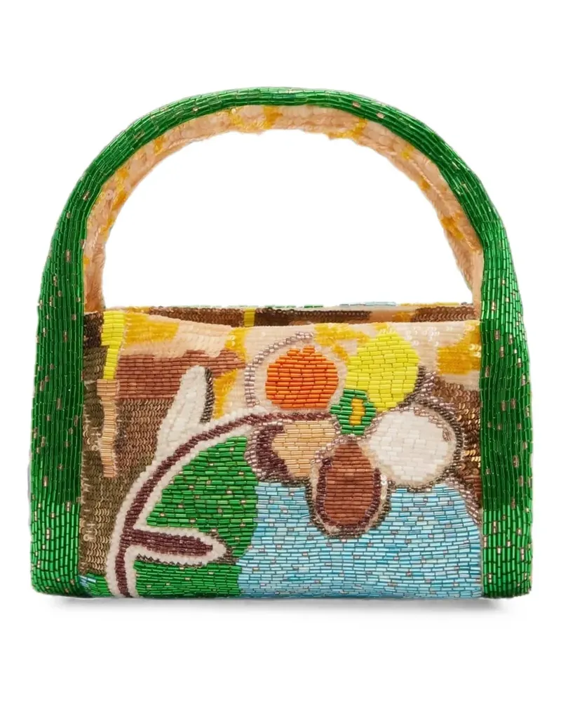 ALEMAIS limelight beaded barrel bag - Grün Grün