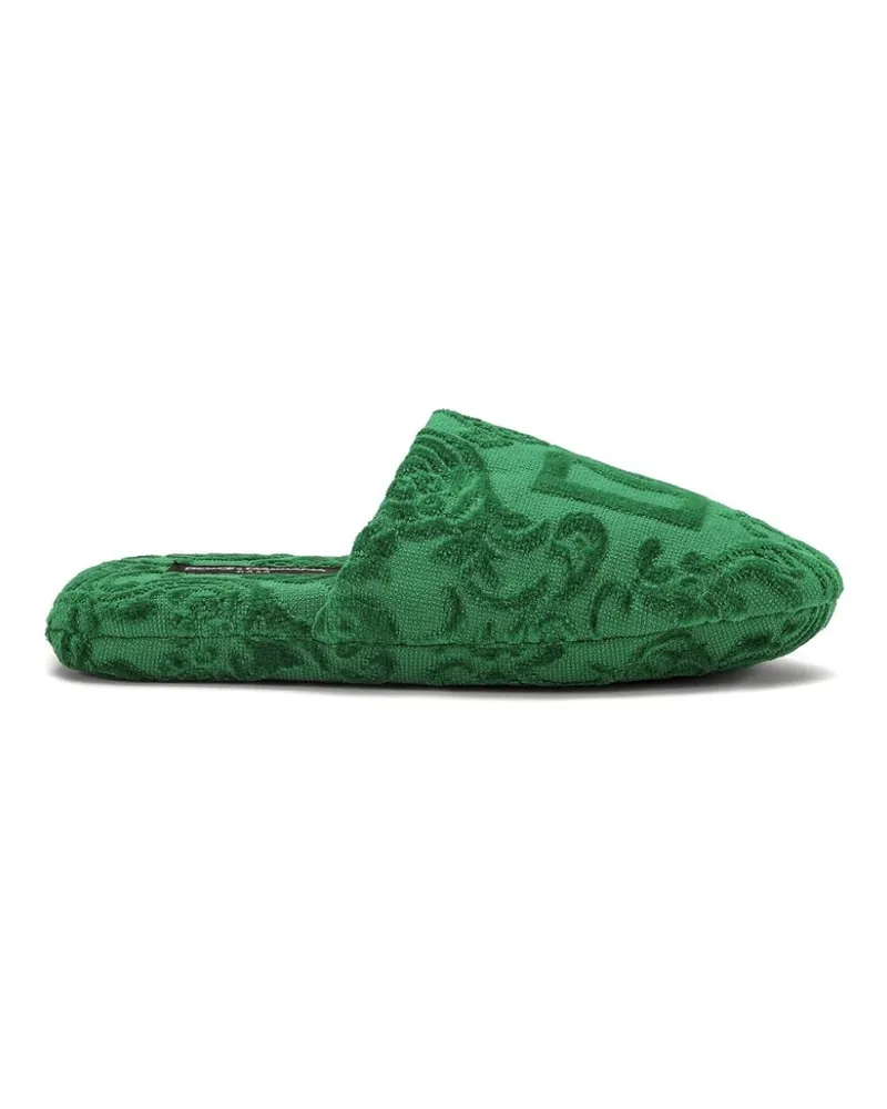 Dolce & Gabbana Slipper aus DG-Jacquard - Grün Grün