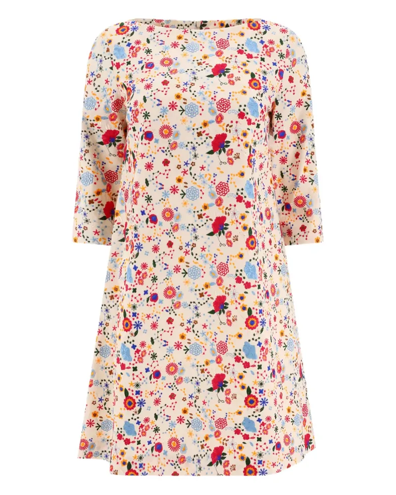 Inès de la Fressange Minikleid mit Blumenstickerei - Nude Nude