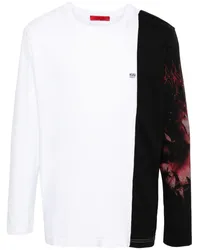 KUSIKOHC Langarmshirt in Colour-Block-Optik Weiß