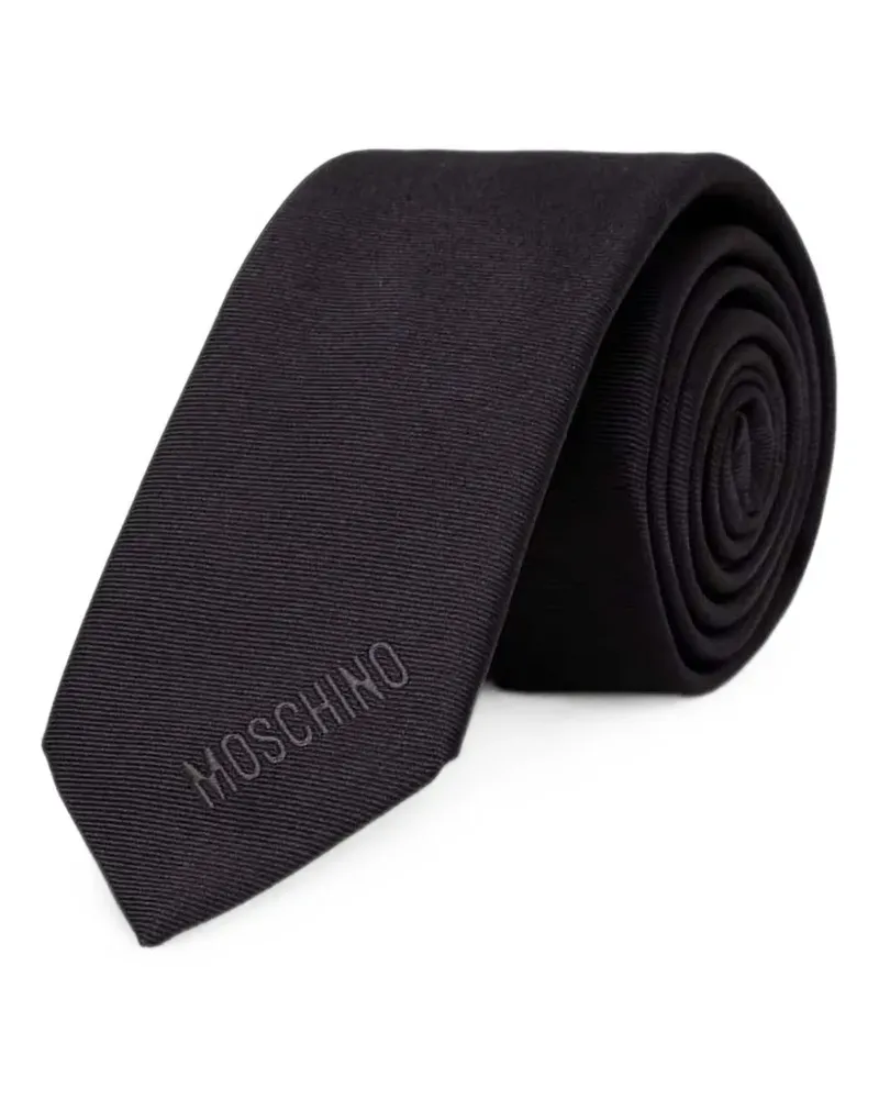 Moschino Krawatte mit Logo-Stickerei - Schwarz Schwarz