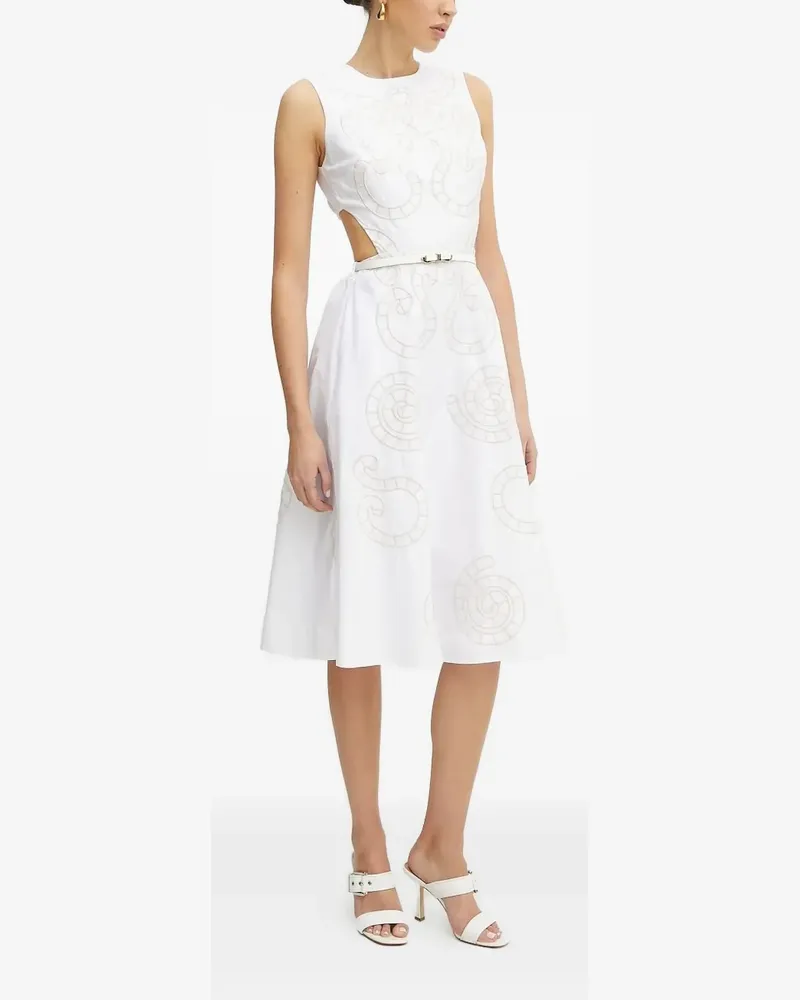 Silvian Heach Midikleid mit Lochstickerei - Weiß Weiß