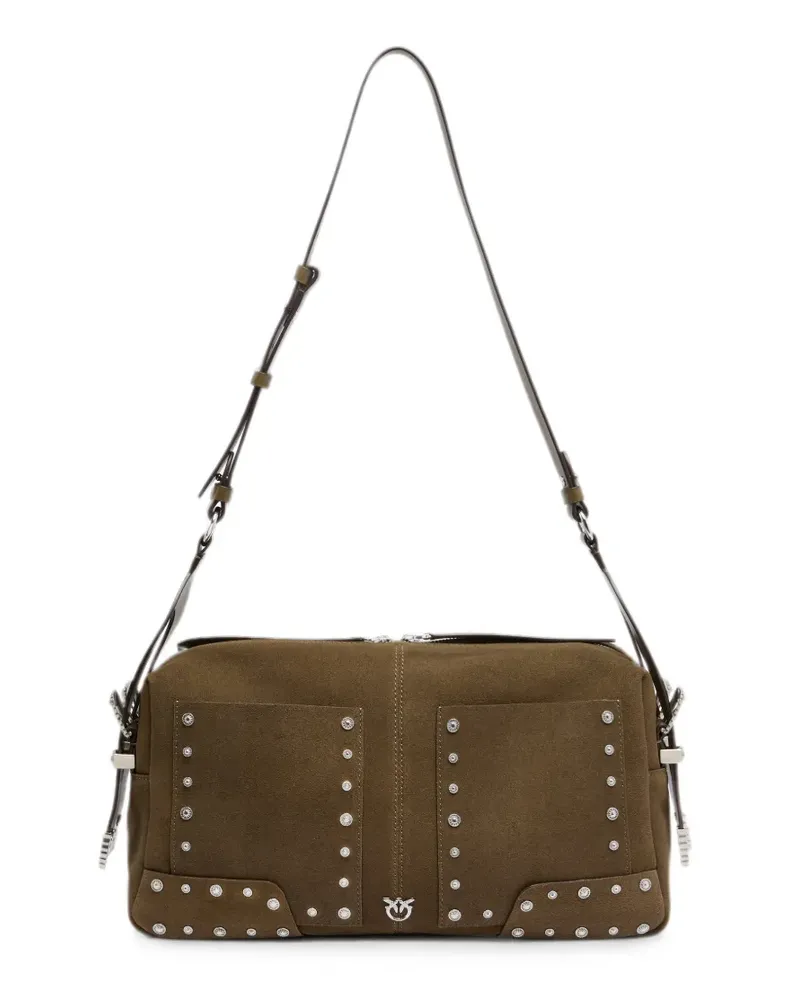 Pinko Schnallendetail-Schultertasche mit Nieten - Grün Grün