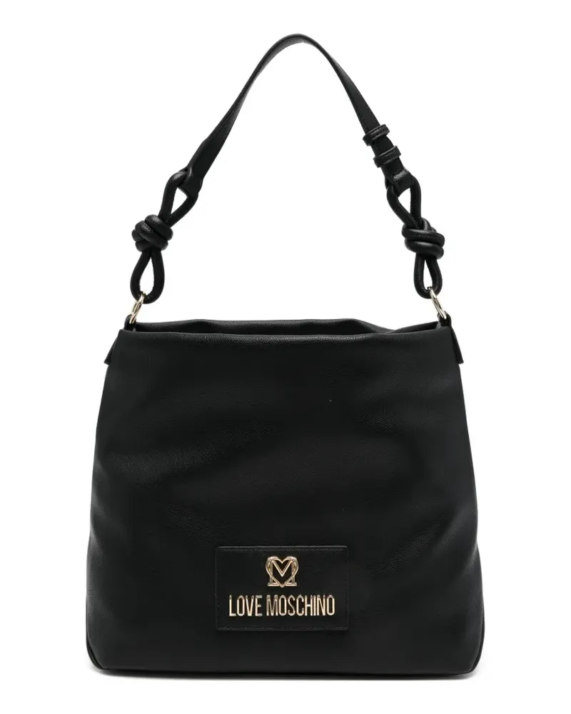 Moschino logo-plaque shoulder bag - Schwarz Schwarz