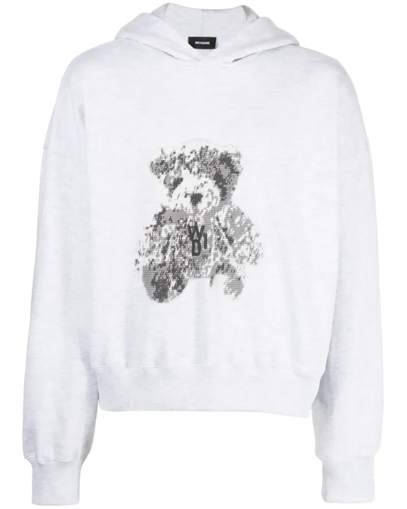 WE 11 DONE Hoodie mit Logo-Patch - Grau Grau