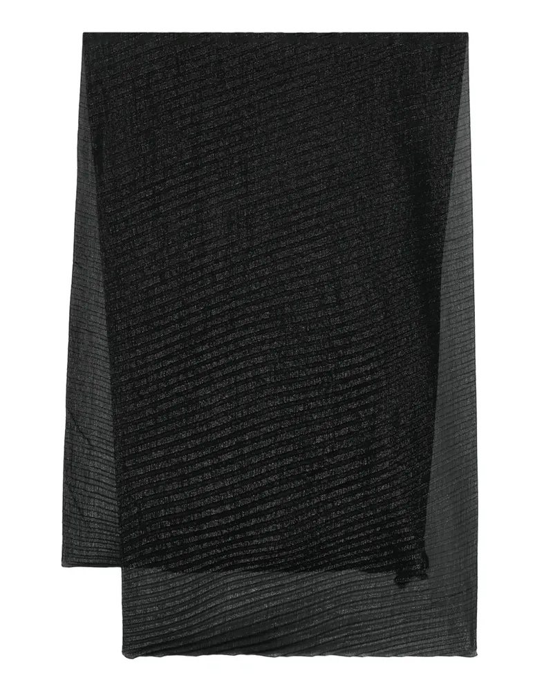 Emporio Armani Plissierter Schal - Schwarz Schwarz