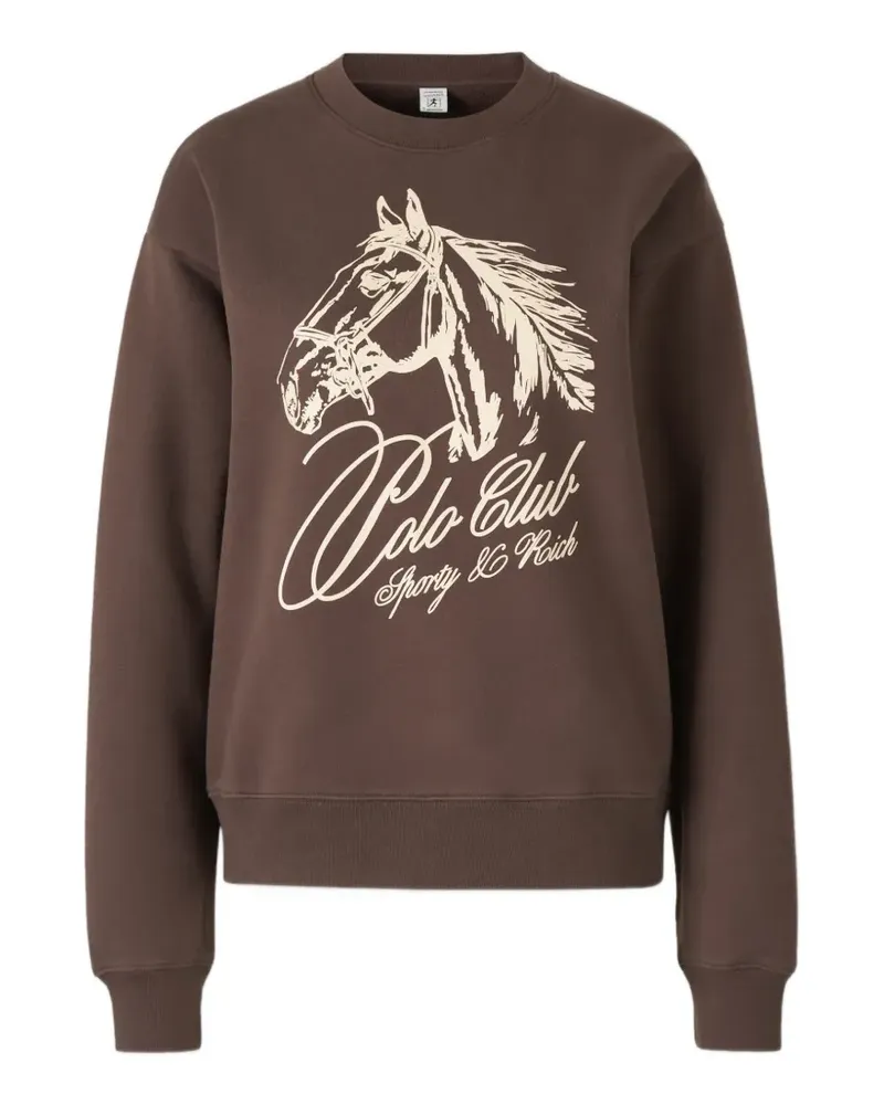SPORTY & RICH Sweatshirt mit Pferde-Print - Braun Braun