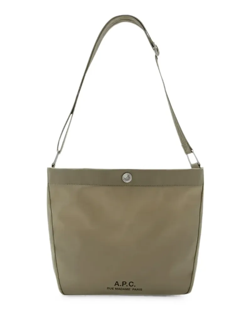 A.P.C. small Journal logo-print shoulder bag - Grün Grün