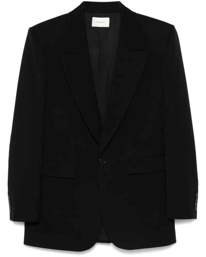 Saint Laurent Sakko mit Grain de Poudre-Muster Schwarz