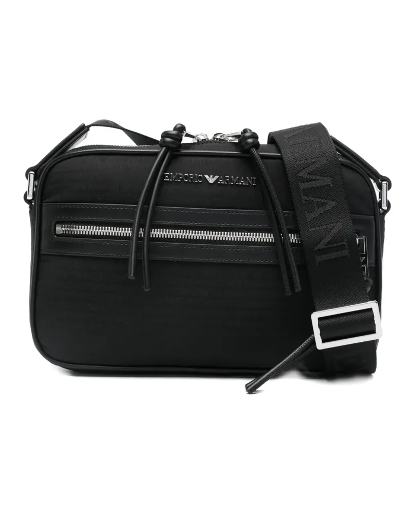 Emporio Armani Kuriertasche mit Logo - Schwarz Schwarz