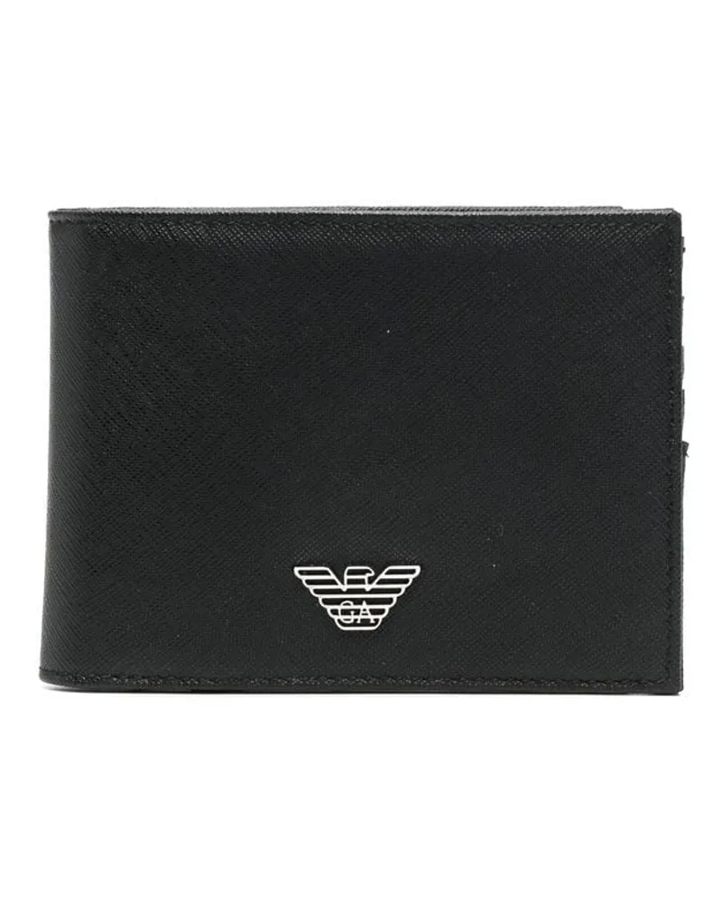 Emporio Armani Portemonnaie mit Logo-Schild - Schwarz Schwarz