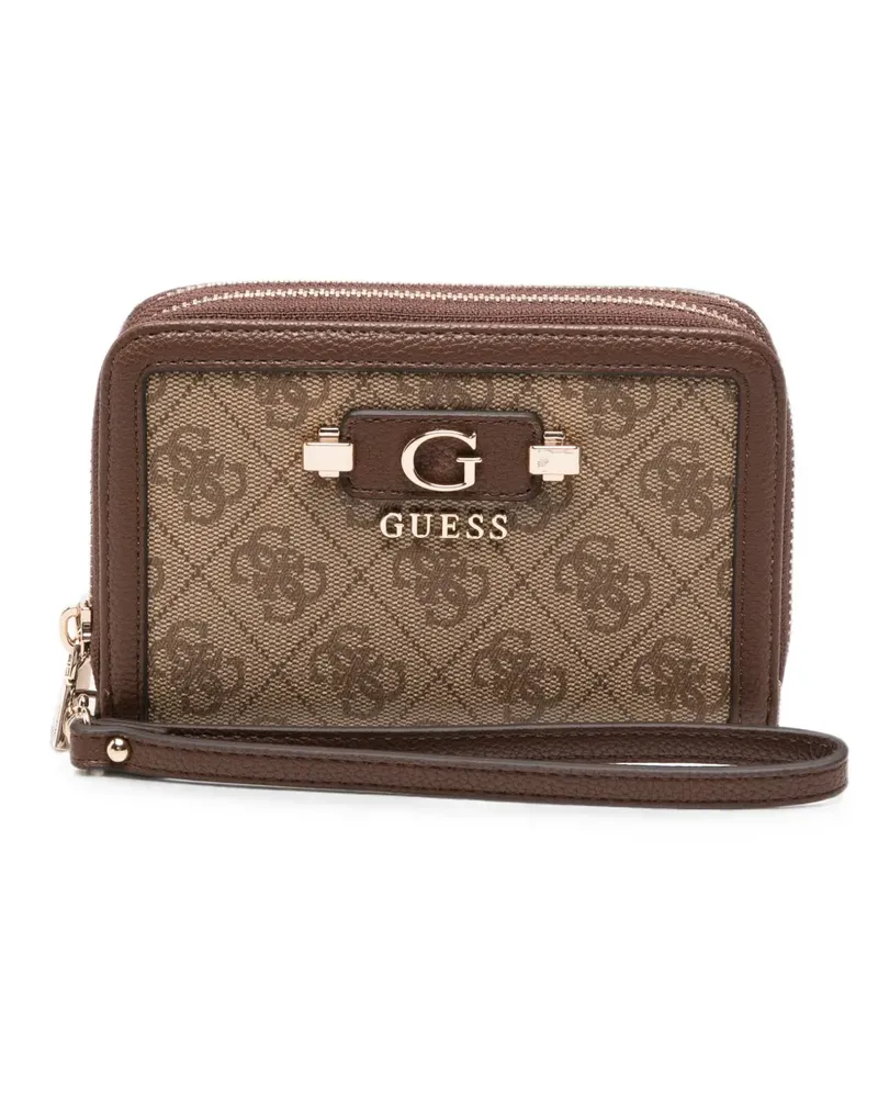 Guess logo-monogram zip-around wallet - Nude Nude