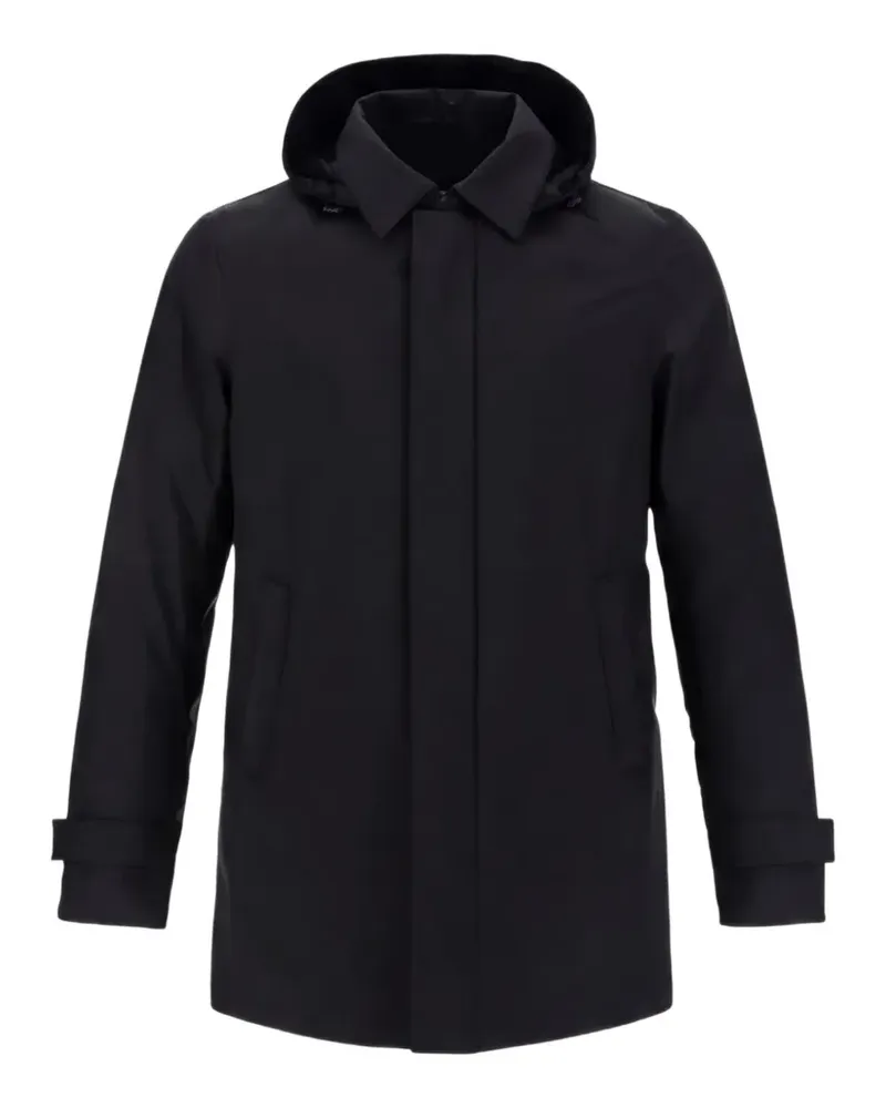 Herno hooded concealed-fastening coat - Schwarz Schwarz