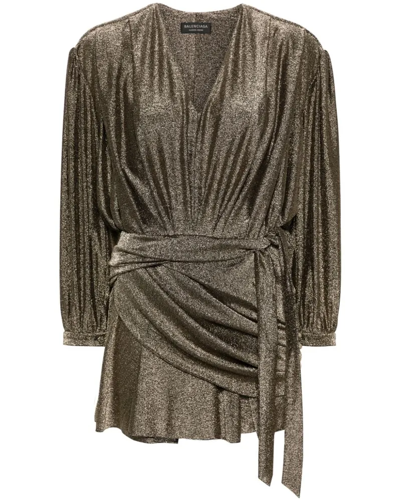 Balenciaga Drapiertes Minikleid im Glitter-Look - Schwarz Schwarz