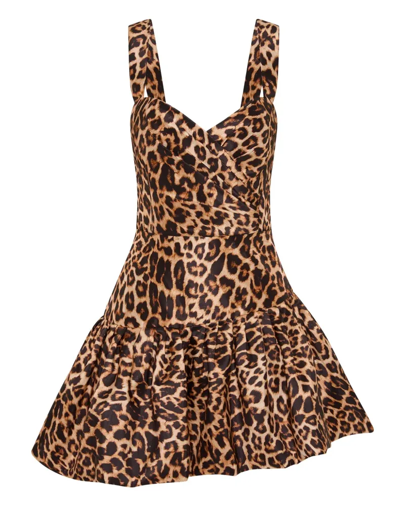Rebecca Vallance Clarice Minikleid mit Leoparden-Print - Braun Braun