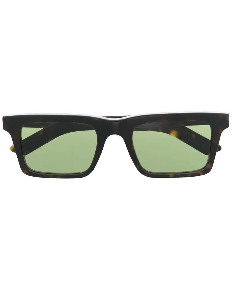 RETROSUPERFUTURE Eckige Sonnenbrille in Schildpattoptik - Schwarz Schwarz