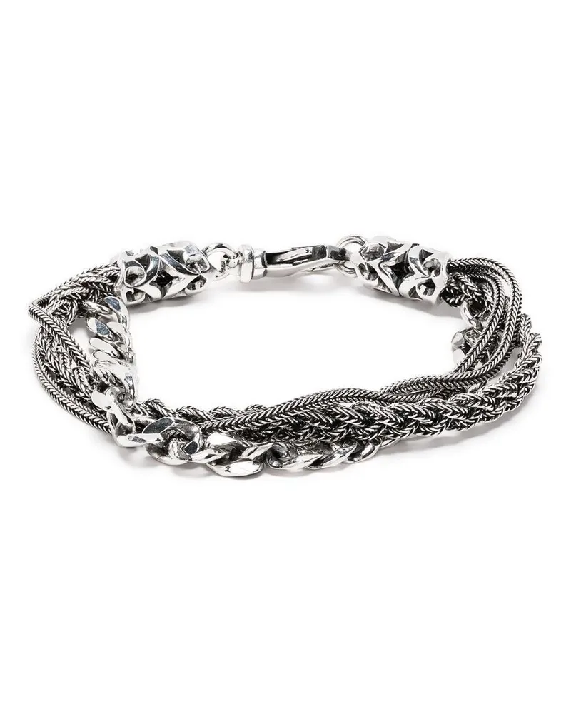 Emanuele Bicocchi Kettenarmband mit Flechtmuster - Silber Silber