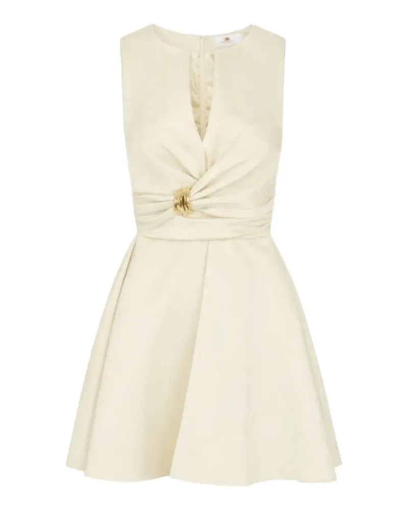 Elisabetta Franchi Drapiertes Minikleid mit Schmuckdetail - Nude Nude