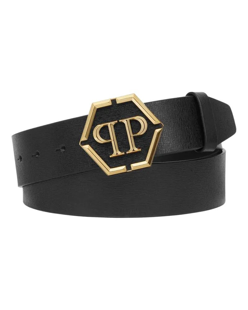 Philipp Plein Gürtel aus Saffiano-Leder - Schwarz Schwarz