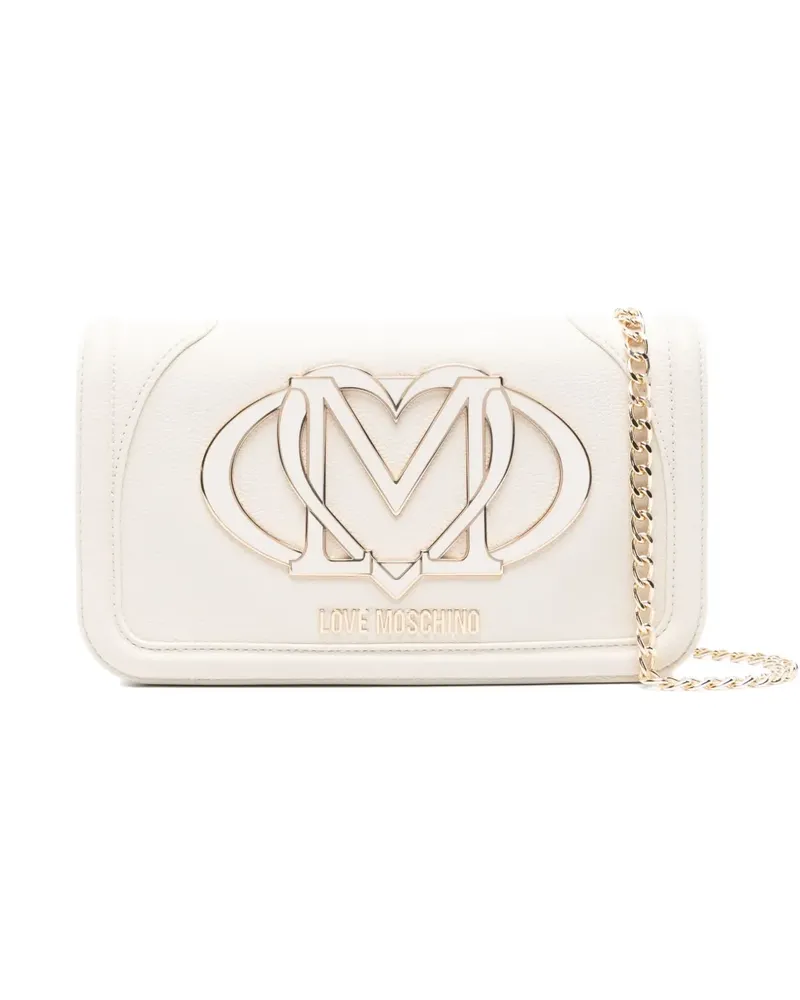 Moschino Umhängetasche mit Logo-Schild - Nude Nude