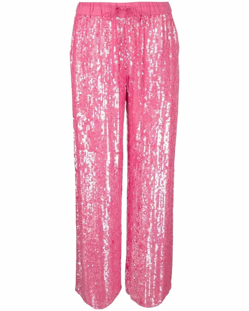 P.A.R.O.S.H. P.A.R.O H. Weite Paillettenhose - Rosa Rosa