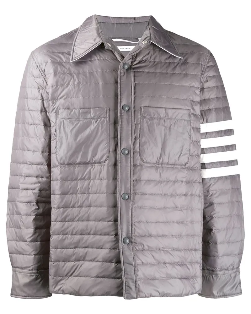 Thom Browne Gesteppte Daunenjacke mit Streifen - Grau Grau
