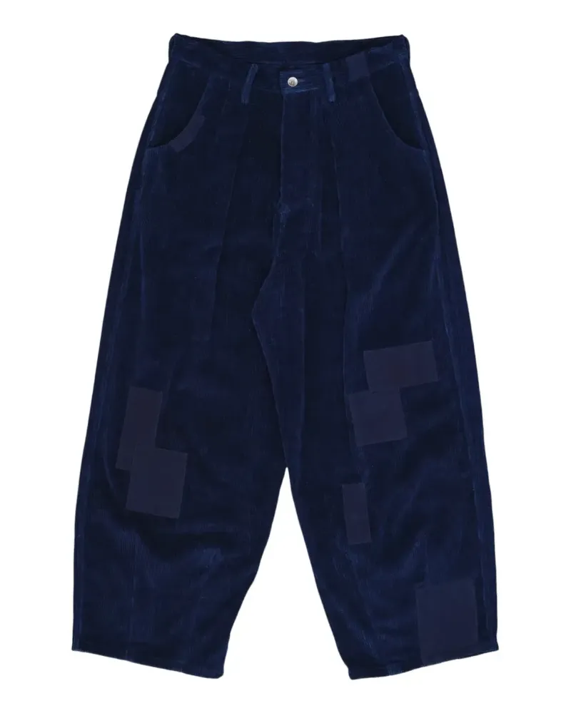 STORY mfg. Lush Cordhose im Patchwork-Look - Blau Blau