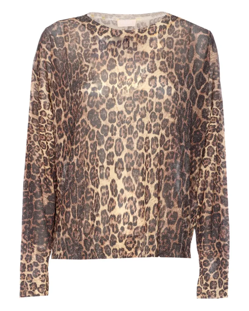 Liu Jo Metallic-Pullover mit Leoparden-Print - Braun Braun