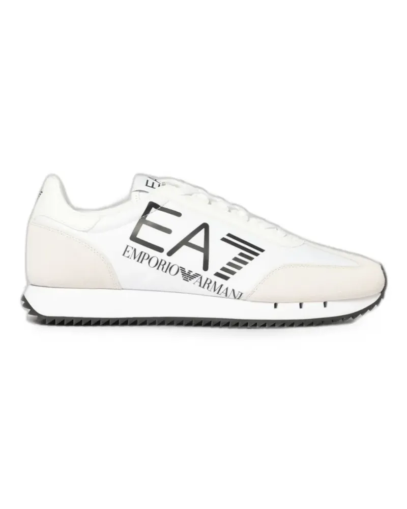 EA7 logo-print panelled sneakers - Weiß Weiß
