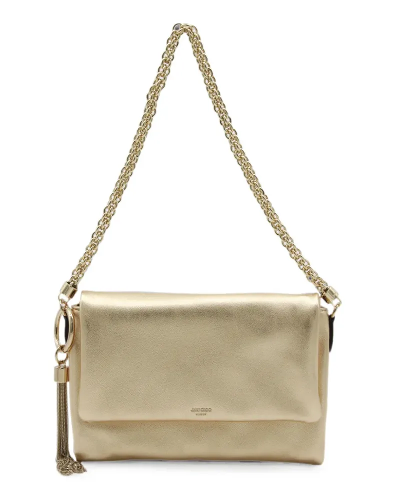Jimmy Choo Callie Flap metallic tassel shoulder bag - Gold Gold