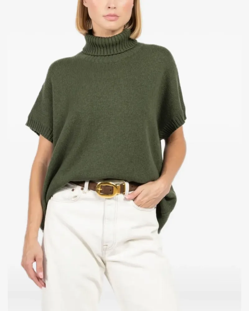 LABO.ART Kurzärmeliger Rollkragenpullover - Grün Grün