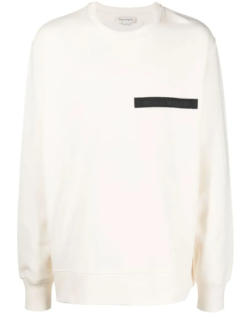 Alexander McQueen Sweatshirt mit Logo-Streifen - Nude Nude