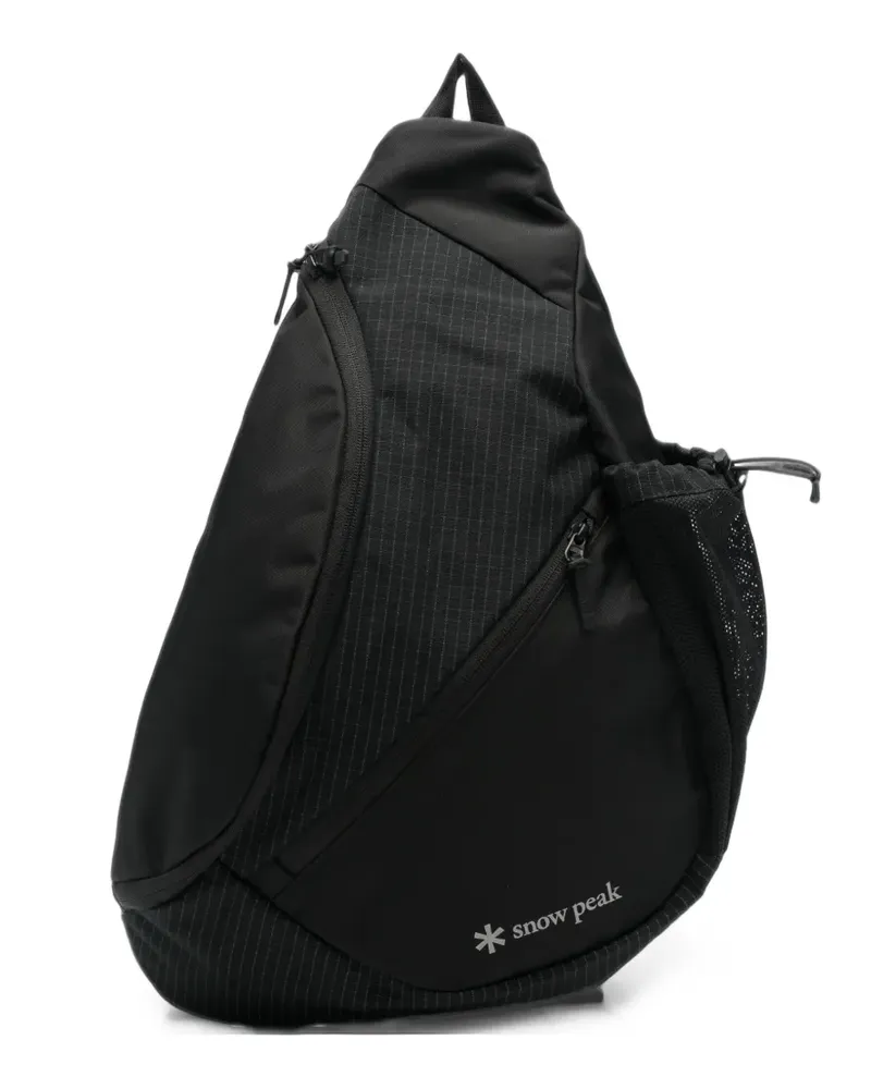 Snow Peak Schultertasche mit Gittermuster - Schwarz Schwarz