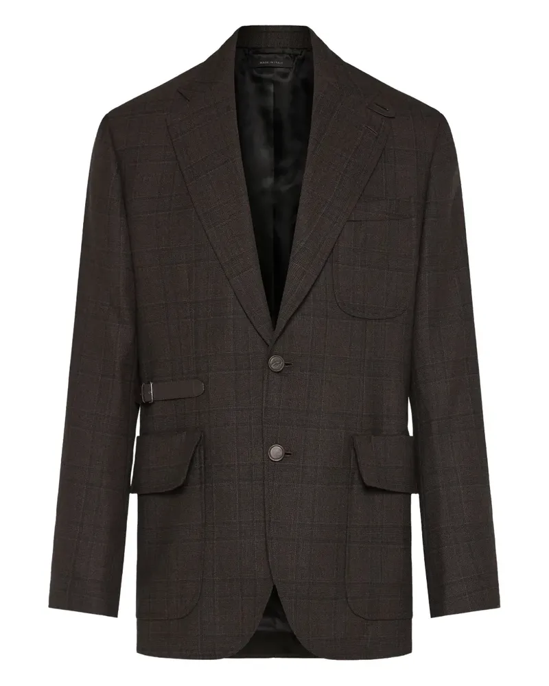 Brioni check buckle jacket - Braun Braun