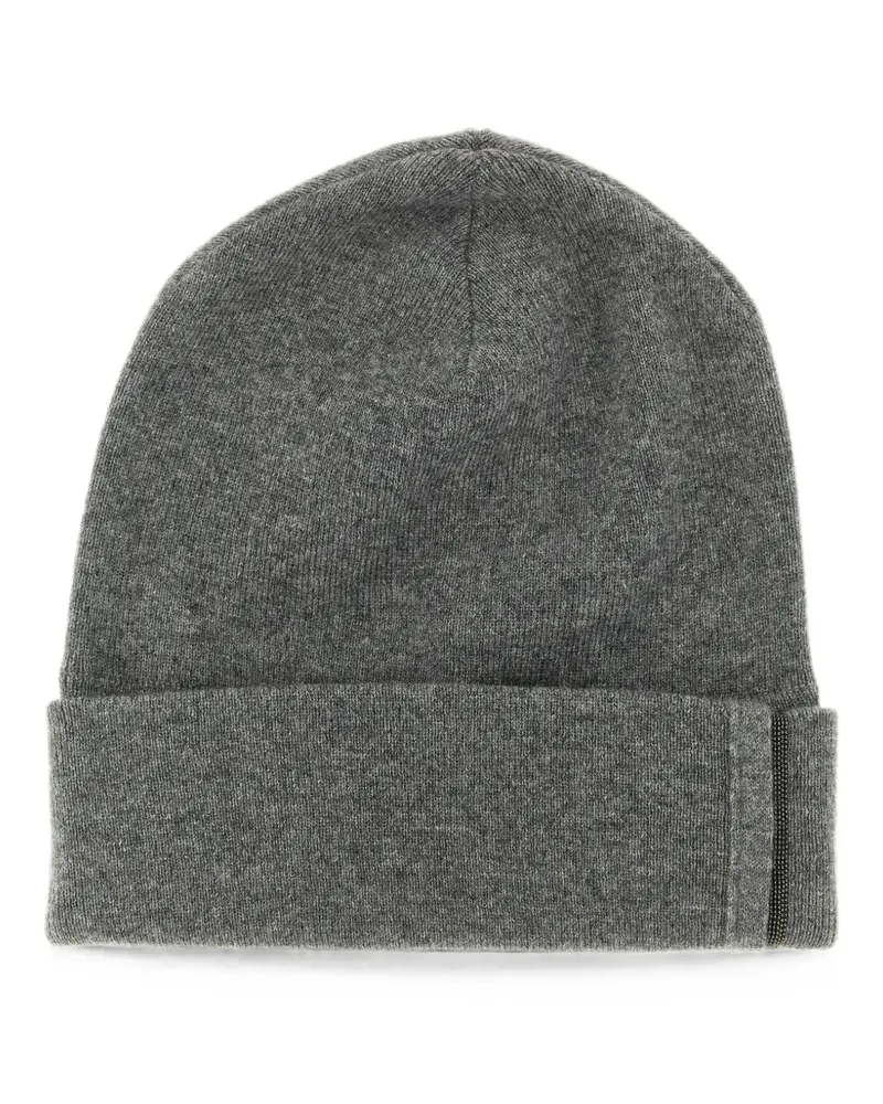 Brunello Cucinelli Monile-detail beanie hat - Grau Grau