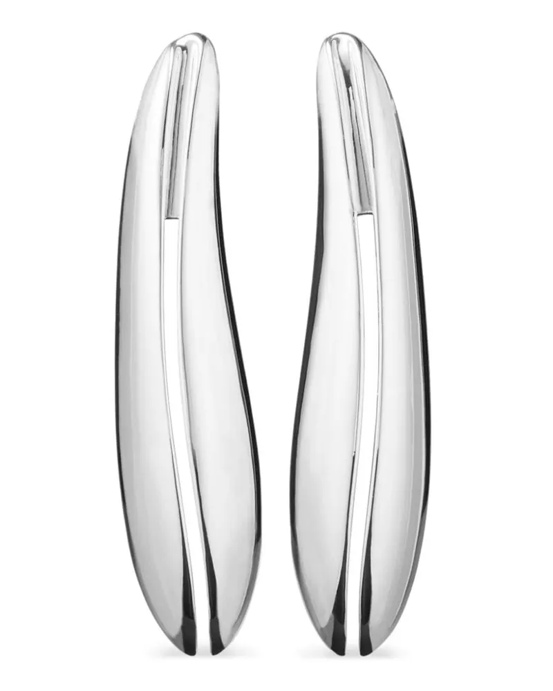 Tory Burch Elongated Wave Ohrclips - Silber Silber