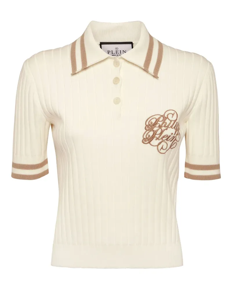 Philipp Plein Poloshirt mit Logo-Stickerei - Weiß Weiß