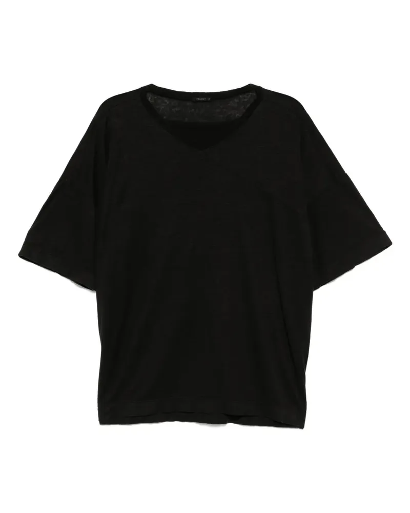 TRANSIT Klassisches T-Shirt - Schwarz Schwarz