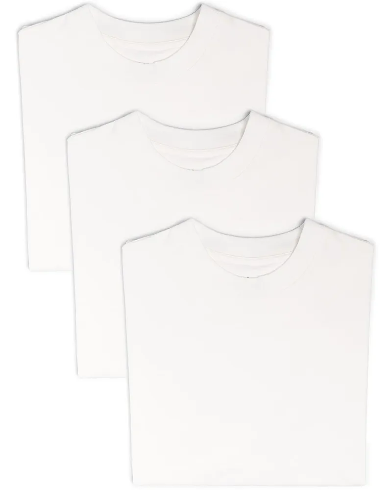 Jil Sander 3er-Set T-Shirts mit Logo - Weiß Weiß