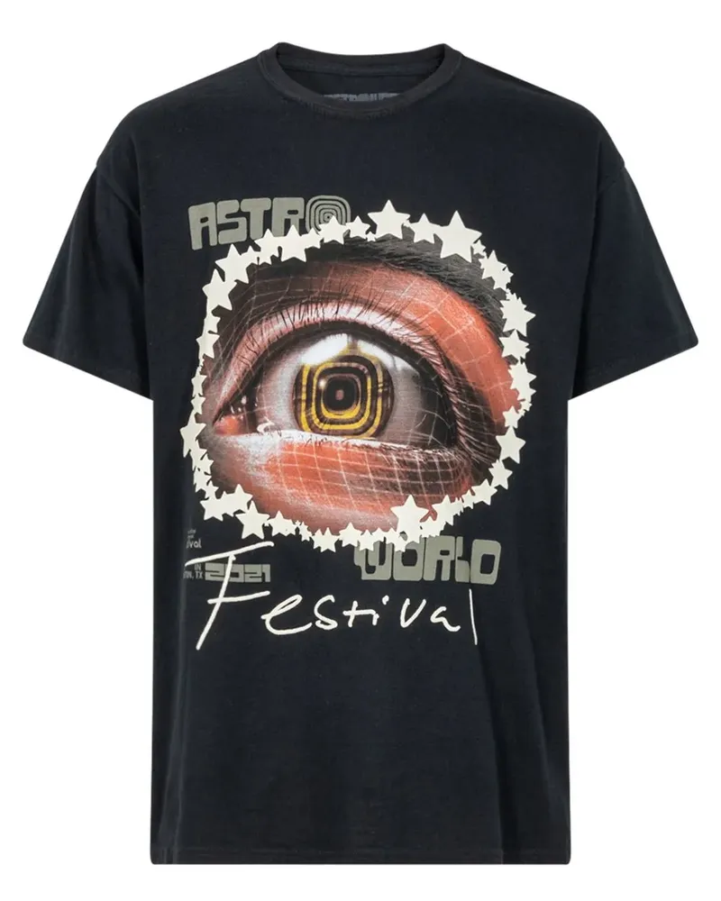 Travis Scott Starry Eyed T-Shirt - Schwarz Schwarz