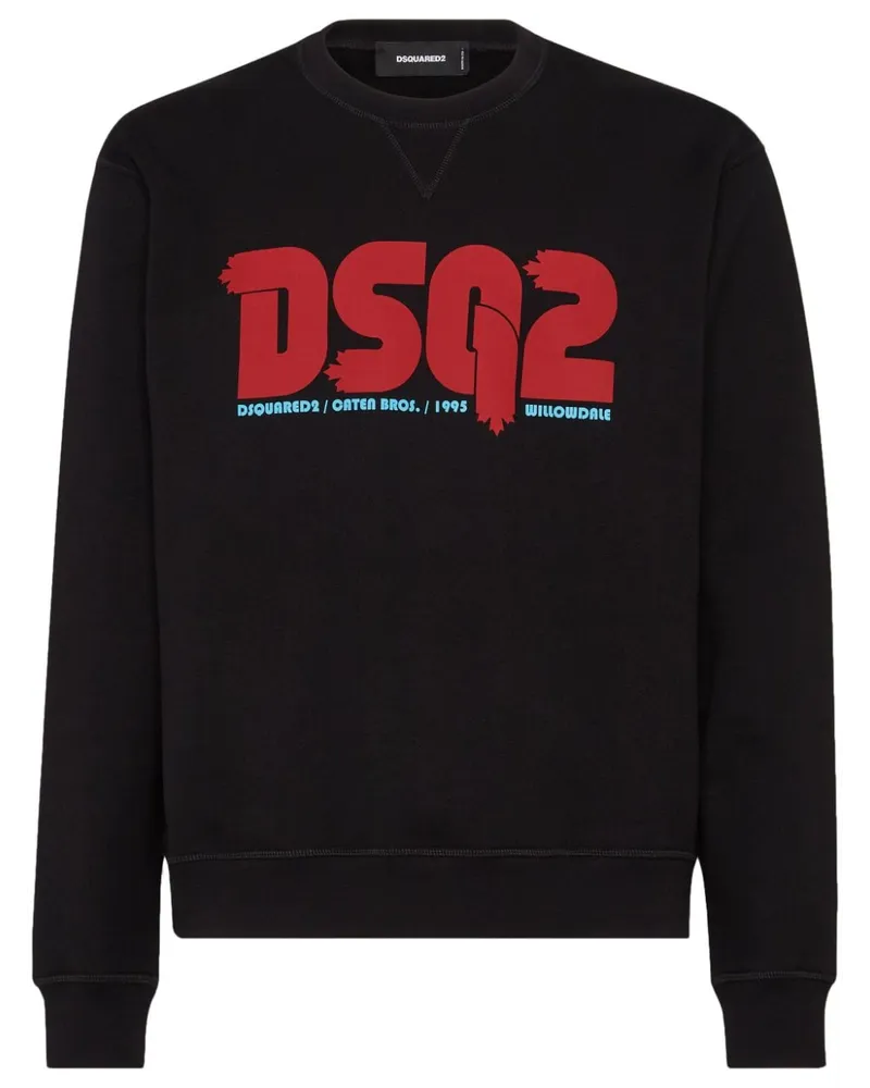 Dsquared2 Sweatshirt mit Logo-Print Schwarz