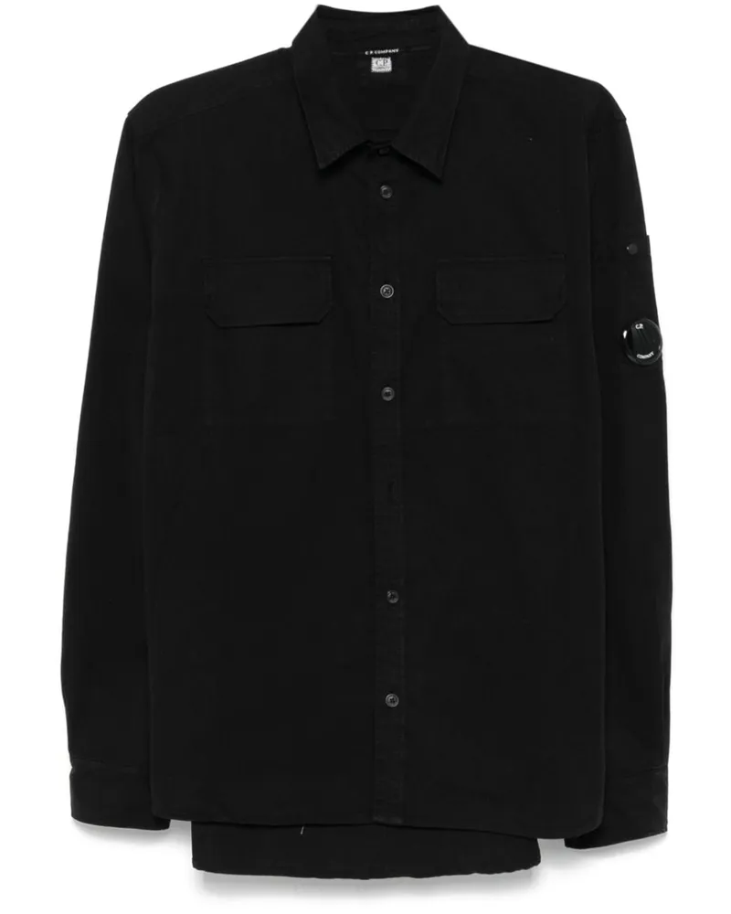 C.P. Company Hemd mit Linsen-Detail - Schwarz Schwarz